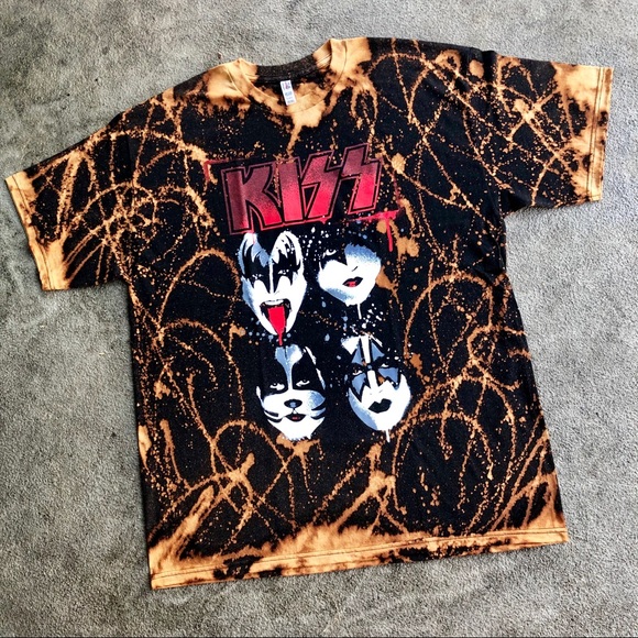 Shirts | Kiss Bleached T Shirt Tee New 